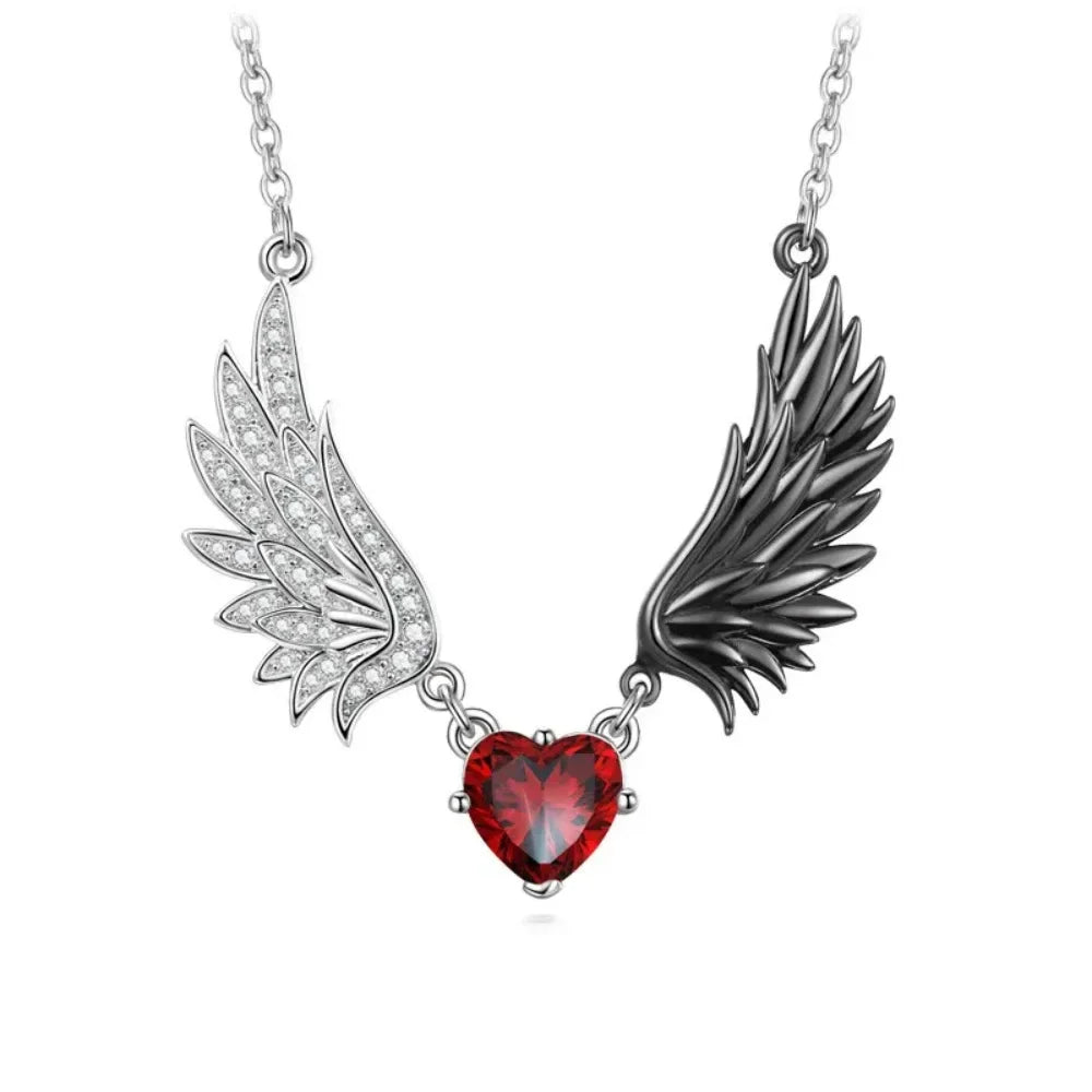 Crimson Seraph Heart Necklace