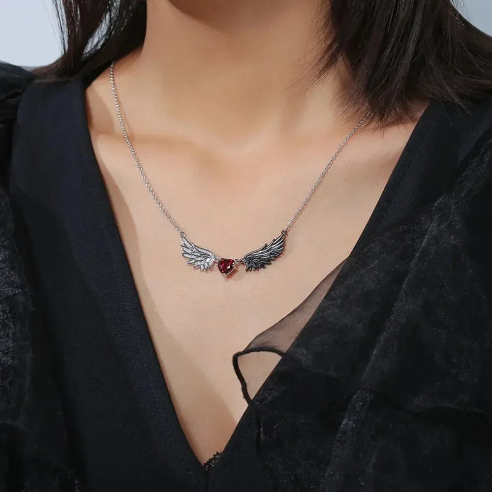 Crimson Seraph Heart Necklace