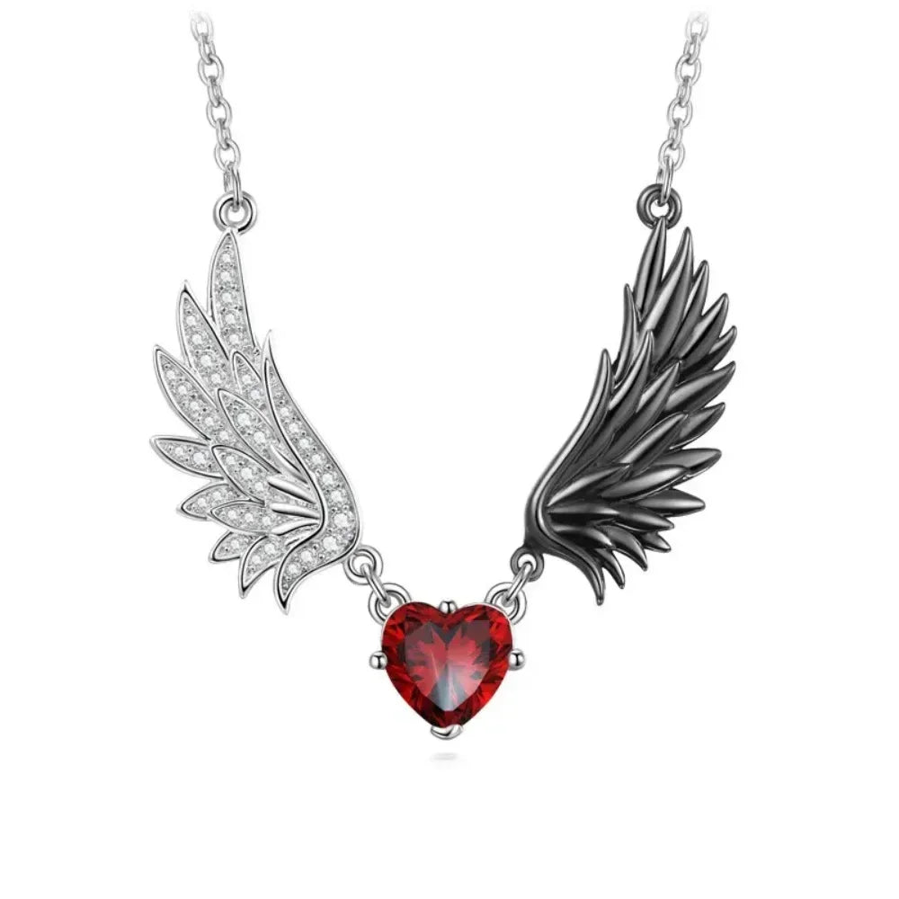 Crimson Seraph Heart Necklace