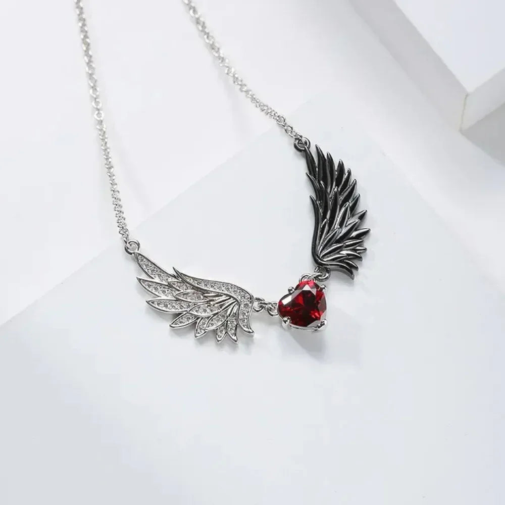 Crimson Seraph Heart Necklace