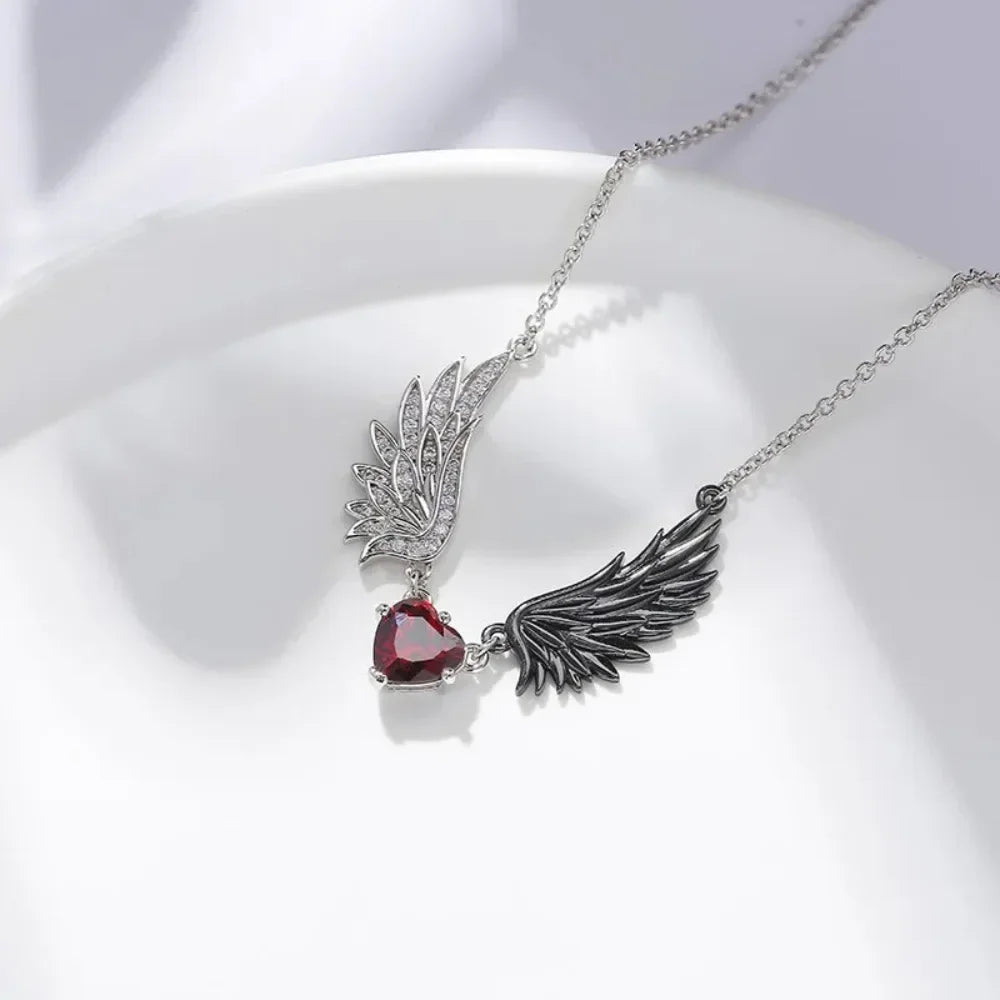 Crimson Seraph Heart Necklace
