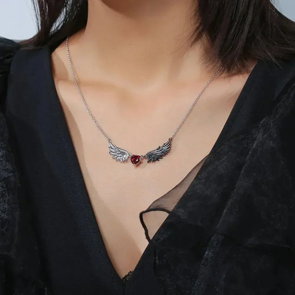 Crimson Seraph Heart Necklace