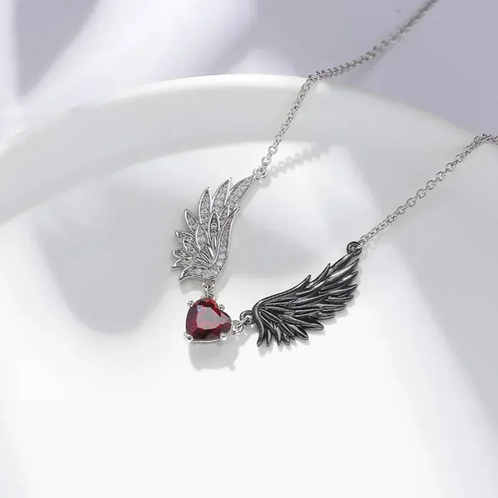 Crimson Seraph Heart Necklace