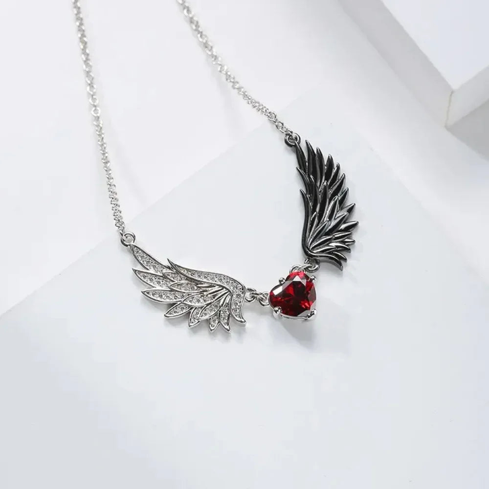 Crimson Seraph Heart Necklace